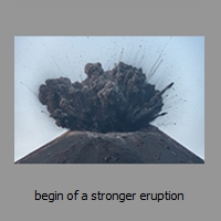 begin of a stronger eruption
